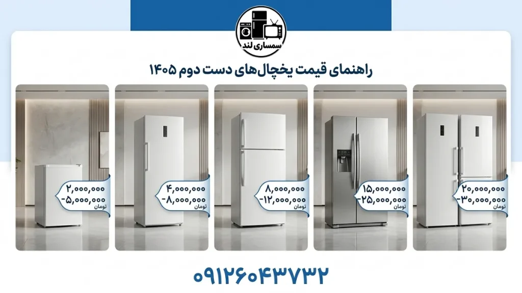 قیمت یخچال دست دوم در سال 1405 2 جدول حدود قیمت انواع یخچال دست دوم در سال 1405